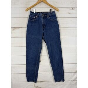 Vintage Levis 550 Jeans Juniors 7 Blue Relaxed Tapered High Rise Made USA Denim